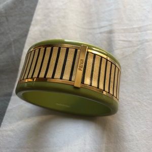 FENDI resin and wood bangle with wood accents
